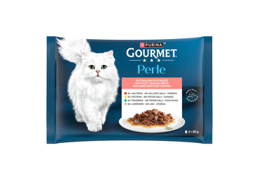 Konservuotas kačių ėdalas GOURMET PERLE su įvairia mėsa, 340 g