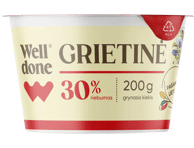 Grietinė WELL DONE, 30 % rieb., 200 g