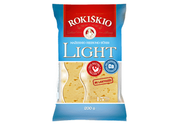 Fermentinis ROKIŠKIO sūris LIGHT, 15 % rieb. s. m., 200 g