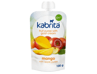 Tyrelė KABRITA su ožkų pienu,mang. ir obuol.,nuo 6 mėn.,100g, 100 g