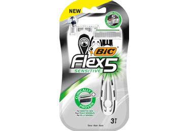 Vyriški vienkartiniai skustuvai BIC Flex 5 SENSITIVE, 3 vnt.
