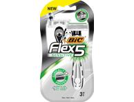  Vyriški vienkartiniai skustuvai BIC Flex 5 SENSITIVE, 3 vnt.