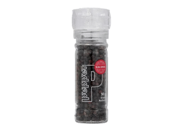 Juodieji pipirai SALDVA TELLICHERRY malūnėlyje, 50 g