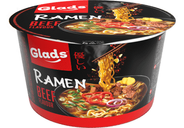 Greitai paruošiamas ramenas GLADS, jautienos skonio, 105 g