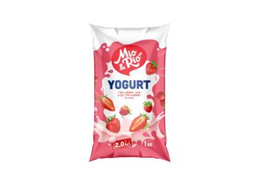 Jogurtas MIO & RIO su braškėmis ir žemuogėmis, 2 % rieb., 1 kg