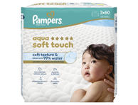 Kūdikių servetėlės PAMPERS Aqua Soft Touch, 3x60 vnt.