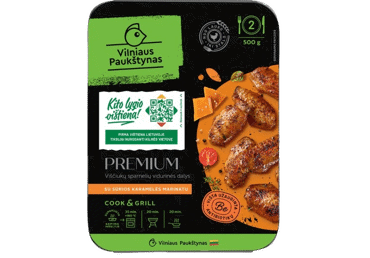 Viščiukų sparnelių vidurinės dalys PREMIUM sūrios karamelės marinate, 500 g - 2