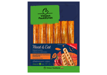 Virtos kepamosios vištienos dešrelės VILNIAUS PAUKŠTYNAS saldžiosios paprikos marinate, a.r., 275 g