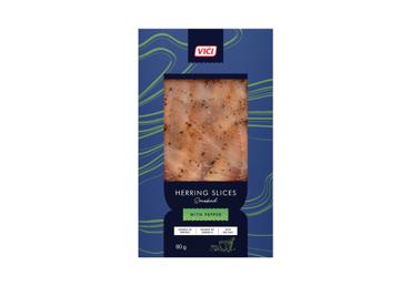 Rūkytos silkės griežinėliai VIČI su pipirais, 80 g