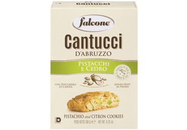 Sausainiai CANTUCCI su citrinų žievelėmis ir pistacijomis, 180 g