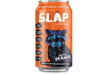 Gazuotas apelsinų skonio gėrimas su skaidulomis ir natūraliu saldikliu SLAP, 330 ml