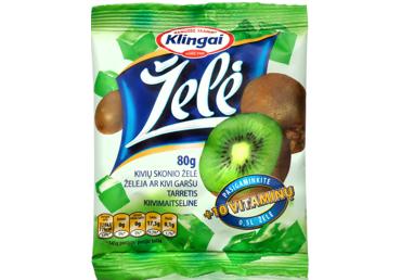 Kivių skonio želė KLINGAI, 80 g