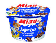 Jogurtas MIAU su bananais ir šokoladu, 3,7 % rieb., 200 g