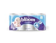 Tualetinis popierius BLOOM COMFORT SOFT WHITE, 3 sluoksnių, 8 vnt.