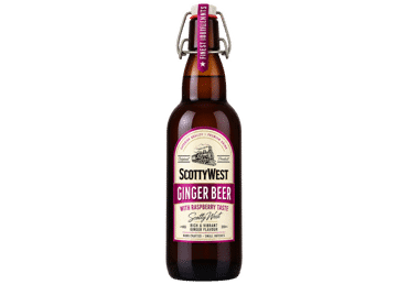 Gazuotas gėrimas SCOTTY WEST, imbierų ir aviečių skonio, 1 l