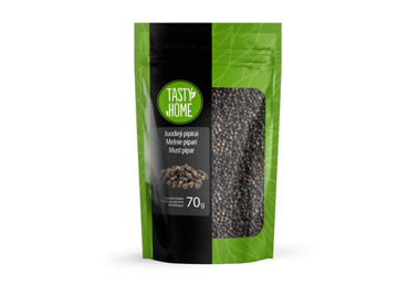 Juodieji pipirai (žirneliais) TASTY HOME, 70 g Juodieji pipirai (žirneliais) TASTY HOME, 70 g
