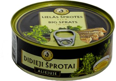 Didieji šprotai BRIVAIS VILNIS aliejuje, 240 g