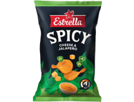 Bulvių traškučiai ESTRELLA SPICY, sūrio, Chalapos papr. sk., 115 g