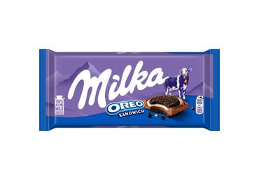 Pieninis šokoladas MILKA su sausainiais OREO, 92 g