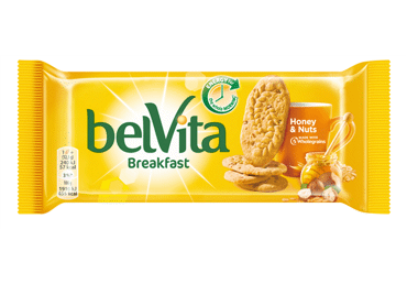 Sausainiai BELVITA su riešutais ir medumi, 50 g