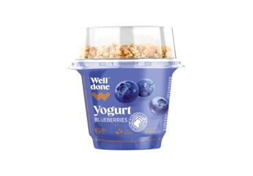 Valg. jogurtas WELL DONE su šilauogėmis, mėlynėmis, 6% rieb., 200 g