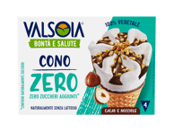 Augaliniai valgomieji ledai vafliniame ragelyje VALSOIA ZERO, 300 g