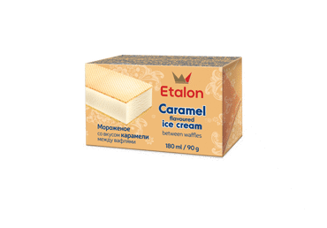 Karamelės skonio valgomieji ledai ETALON, 90 g