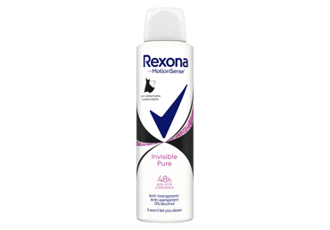 Moteriškas purškiamasis dezodorantas REXONA INVISIBLE PURE, 150 ml