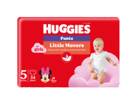 Sauskelnės-kelnaitės HUGGIES PANTS 5 JUMBO GIRL, 12-17 kg, 34 vnt.