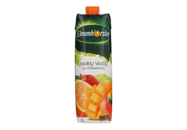 Įvairių vaisių sulčių gėrimas ELMENHORSTER su vitaminais, 1 l - 1