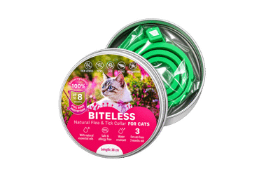 Kačių antiparazitinis antkaklis BITELESS, silikoninis, 38 cm