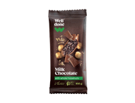 Pieninis šokoladas WELL DONE su lazdynų riešutais, 100 g