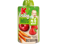 Obuplių, braškių ir morkų tyrelė KUBUŠ BABY nuo 6 mėn., 100 g