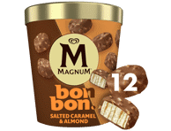 Ledai BONBON MAGNUM su sūdyta karamele ir migdolais, 168 g, 168 g
