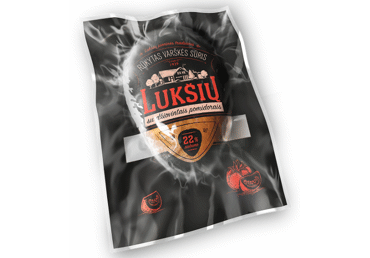 Rūkytas LUKŠIŲ varškės sūris su džiov. pomidorais, 22% rieb., 1 kg