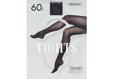 Moteriškos pėdkelnės SEVEN LEMON, 60 den, 4 dydis, juodos