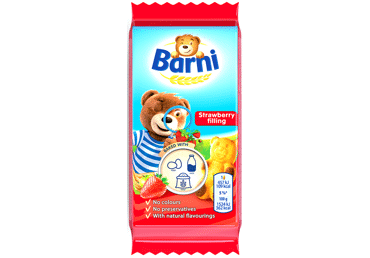 Biskvitinis pyragaitis BARNI su braškių įdaru, 30 g Biskvitinis pyragaitis BARNI su braškių įdaru, 30 g