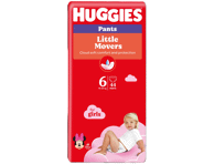 Sauskelnės-kelnaitės HUGGIES PANTS 6 mergaitėms (15-25 kg), 44 vnt.