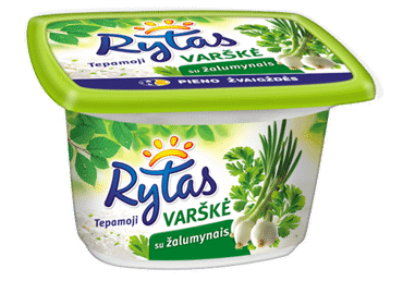 Tepamoji varškė RYTAS su žalumynais, 15% rieb., 130 g Tepamoji varškė RYTAS su žalumynais, 15% rieb., 130 g