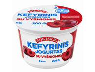 Kefyrinis ROKISKIO jogurtas su vyšniomis, 5 % rieb., 200 g