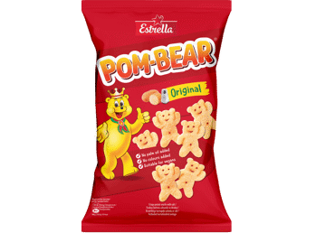 Traškus bulvių užkandis ESTRELLA POM BEAR su druska, 65 g