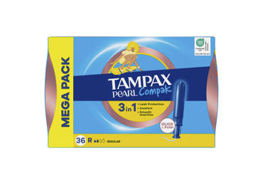 Tamponai TAMPAX Compak Pearl Regular, 36 vnt.