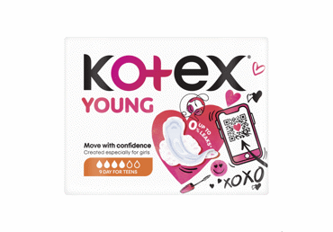 KOTEX YOUNG NORMAL Higieniniai paketai, 9 vnt