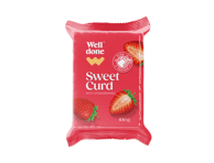 Varškės sūrelis su braškėmis WELL DONE, 7,2 % rieb., 100 g
