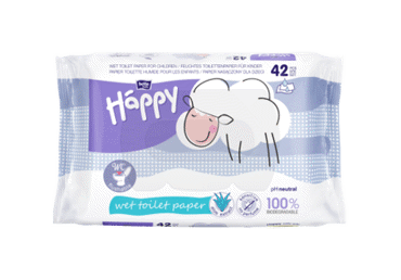 Drėgnas tualetinis popierius Sensitive HAPPY N42