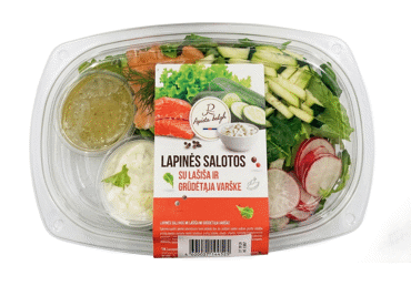 Lapinės salotos su lašiša ir grūdėta varške, 330 g - 1