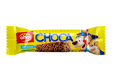 Pusryčių dribsnių batonėlis OHO CHOCA, 23 g Pusryčių dribsnių batonėlis OHO CHOCA, 23 g