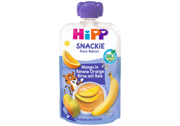 EKO bananų,kriaušių,mango tyrelė HIPP su ryžiais nuo 12 mėn, 120 g