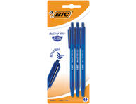 Rašiklis BIC ROUND STICK CLICK, mėlynos sp, 3 vnt