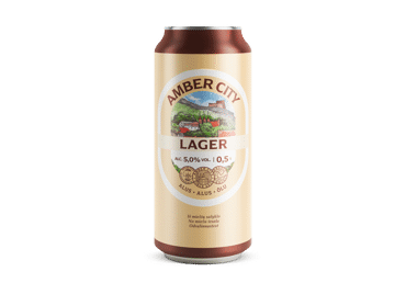 Šviesusis alus AMBER CITY LAGER, 500 ml